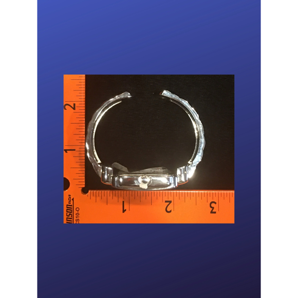 Studio Silvertone “Presidential” Link/Crystal Spring-Hinged CUFF Watch, NWOT - Picture 5 of 5